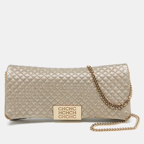 Metallic Quilted Leather Flap Clutch - CH Carolina Herrera - Modalova