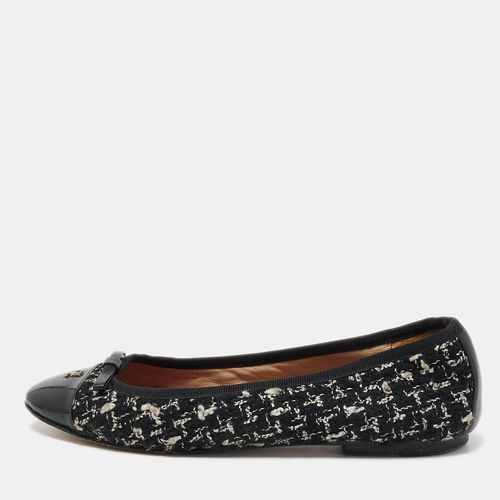 Tweed and Patent Leather Bow Ballet Flats Size 37 - CH Carolina Herrera - Modalova