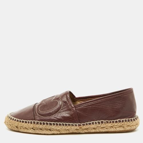 Leather Initials Insignia Espadrille Flats Size 38 - CH Carolina Herrera - Modalova