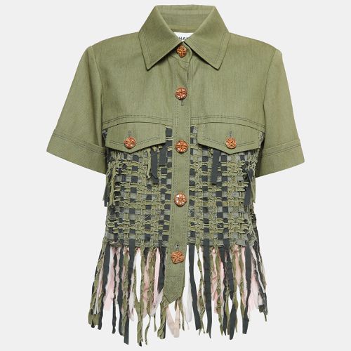 Gabardine Cuba Fringed Short Sleeve Jacket L - Chanel - Modalova