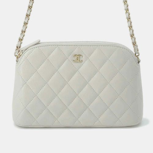 Gray Caviar Leather Matelasse Chain Clutch Bag - Chanel - Modalova