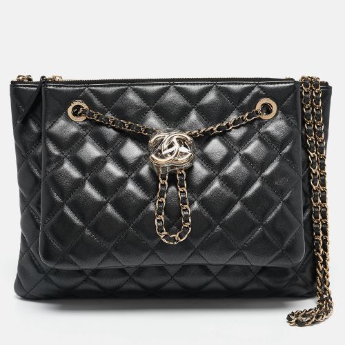 Quilted Leather Double Zip Pouch Bag - Chanel - Modalova