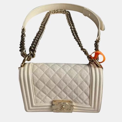 Beige Leather Small Boy Shoulder Bag - Chanel - Modalova