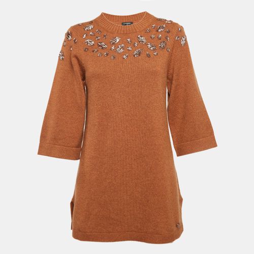 Embellished Cashmere Knit Tunic Sweater M - Chanel - Modalova