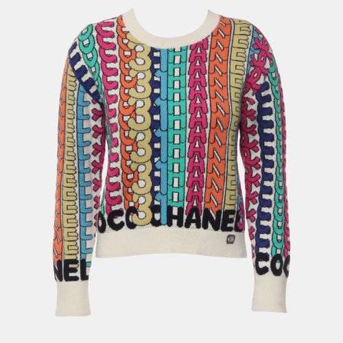 Multicolour Logo Knitted Cashmere Sweatshirt S - Chanel - Modalova