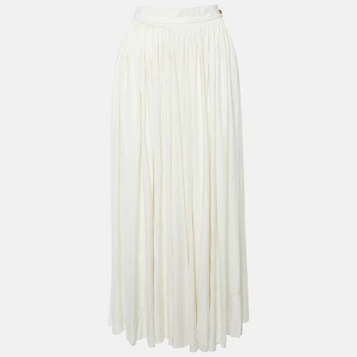 Ivory Jersey Pleated Palazzo Pants L - Chanel - Modalova