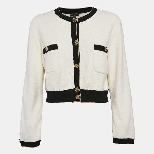 Terry Cotton Contrast Trim Cardigan M - Chanel - Modalova