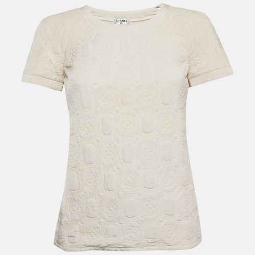 Ivory Camellia Quilted Silk Top S - Chanel - Modalova