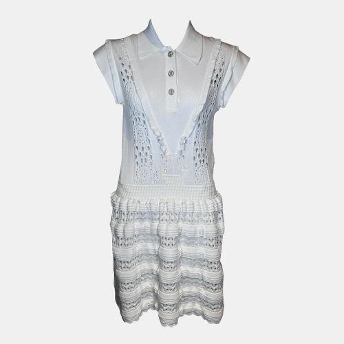 Collared Knitted Mid-Length Dress - Chanel - Modalova