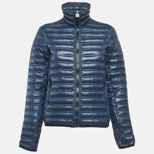 Navy Nylon Zip-Up Quilted Jacket M - Chanel - Modalova