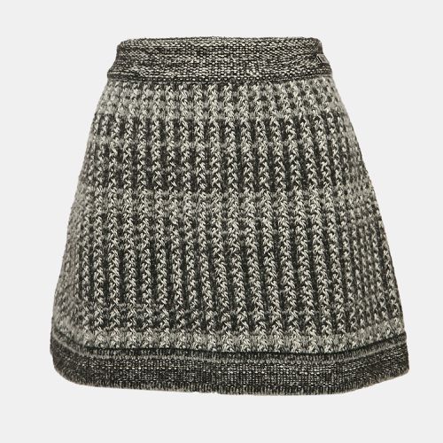 White Patterned Wool Blend Knit Mini Skirt M - Chanel - Modalova