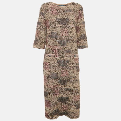 Multicolor Patterned Wool Blend Knit Midi Dress L - Chanel - Modalova