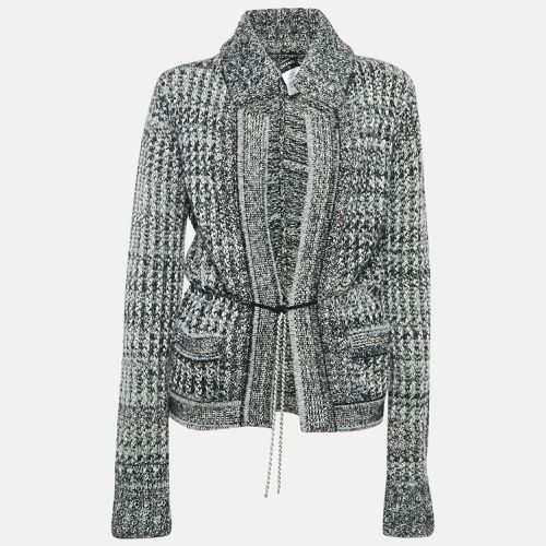 White Embellished Wool Blend Cardigan M - Chanel - Modalova