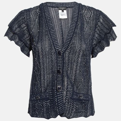 Patterned Knit Button Front Cardigan S - Chanel - Modalova