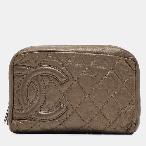 Quilted Leather Ligne Cambon Cosmetic Pouch - Chanel - Modalova