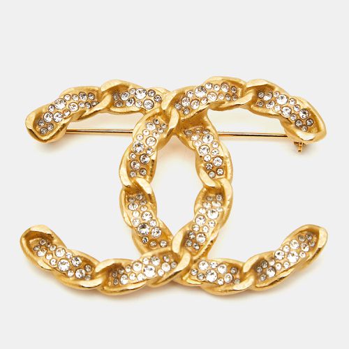 CC Crystal Embellished Tone Pin Brooch - Chanel - Modalova