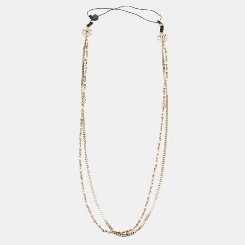 CC Crystal Faux Pearl Tone Eyewear Chain - Chanel - Modalova