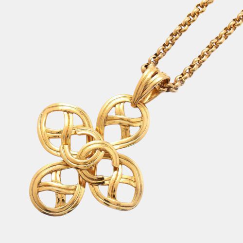 Metal CC Logo Four Leaf Clover Necklace - Chanel - Modalova