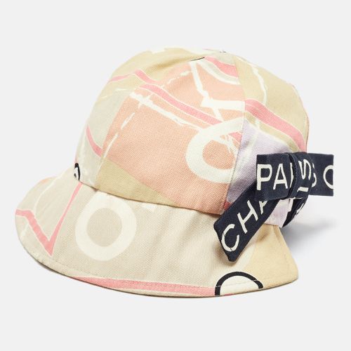 Peach Bow Detail Printed Canvas Cap M - Chanel - Modalova