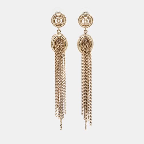 CC Logo Chain Tassel Tone Long Earrings - Chanel - Modalova