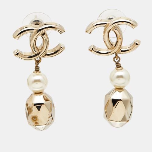 CC Faux Pearl Tone Earrings - Chanel - Modalova