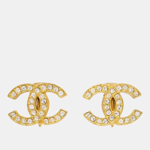 CC Earrings Clip-On Rhinestone - Chanel - Modalova