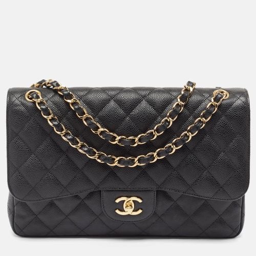 Quilted Caviar Leather Jumbo Classic Double Flap Bag - Chanel - Modalova