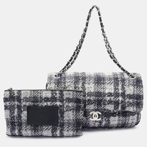 Gray Tweed Print Nylon Chain Flap Bag - Chanel - Modalova