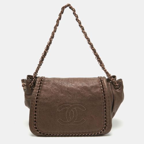 Bronze Leather Luxe Ligne Accordion Flap Bag - Chanel - Modalova