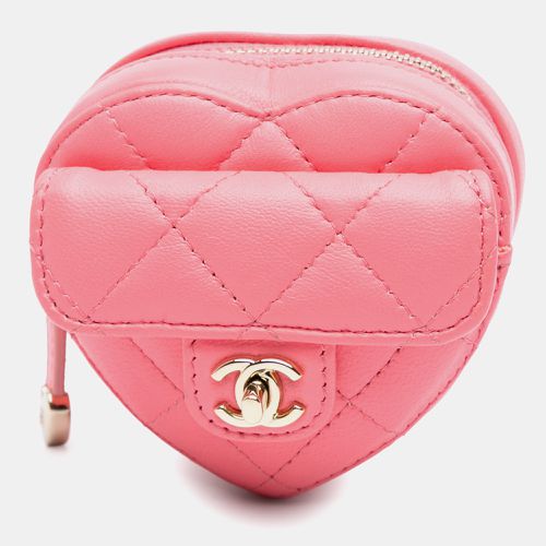 Lambskin CC In Love Heart Zipped Arm Coin Purse - Chanel - Modalova