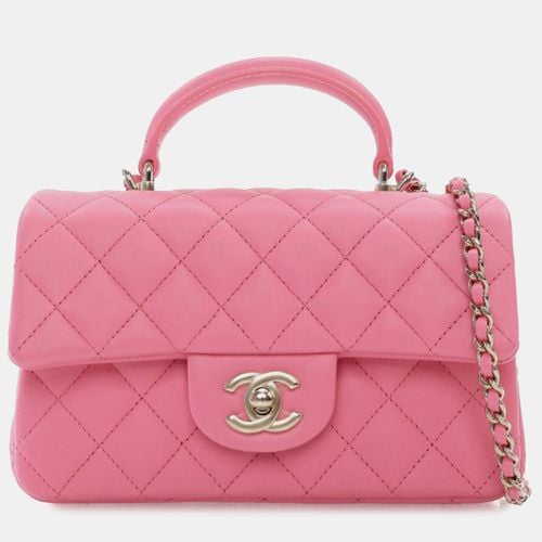 Mini Rectangular Lambskin Top Handle Single Flap - Chanel - Modalova