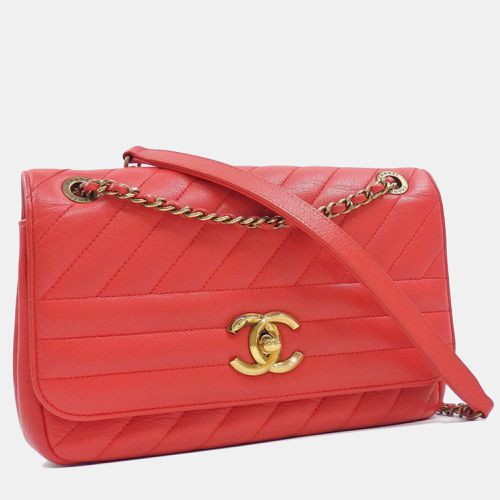 Calfskin Coco Mark Leather W Chain Shoulder Bag - Chanel - Modalova