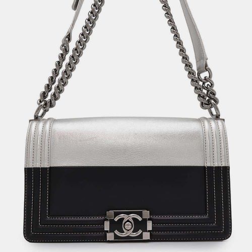 Silver Leather Boy Chain Shoulder Bag - Chanel - Modalova