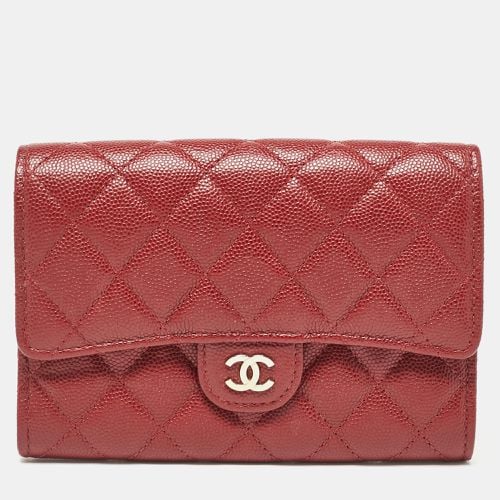 Quilted Caviar Leather Classic L Flap Wallet - Chanel - Modalova