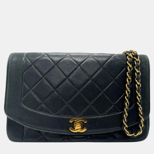 Lambskin Navy Gold Diana 25 Shoulder Bag - Chanel - Modalova