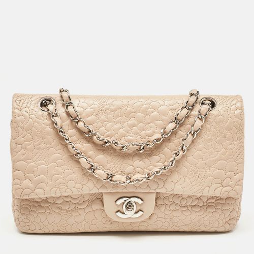 Leather Medium Camellia Embossed Double Flap Flap Bag - Chanel - Modalova