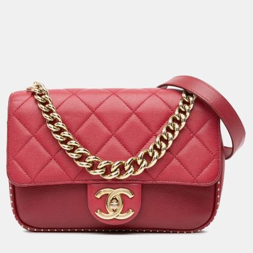 Small Quilted Caviar Studded Chain Handle Flap - Chanel - Modalova