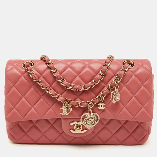 Peach Quilted Leather Medium Classic Double Flap Bag - Chanel - Modalova