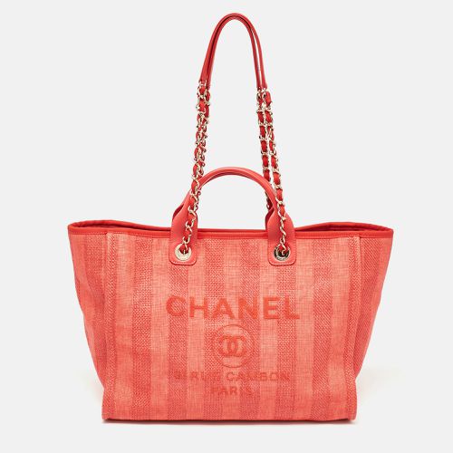 Raffia Striped Large Deauville Shopper Tote - Chanel - Modalova