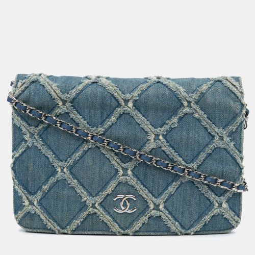 Frayed Denim Wallet On Chain - Chanel - Modalova