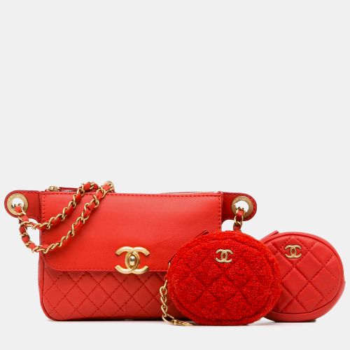 CC Quilted Calfskin Flap Belt Bag and Coin Purse - Chanel - Modalova