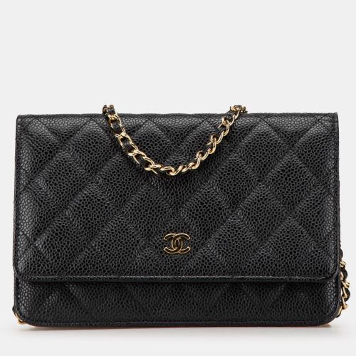 CC Quilted Caviar Wallet on Chain - Chanel - Modalova