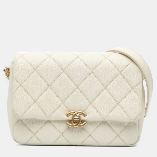 Small Quilted Caviar Chain Melody Flap - Chanel - Modalova