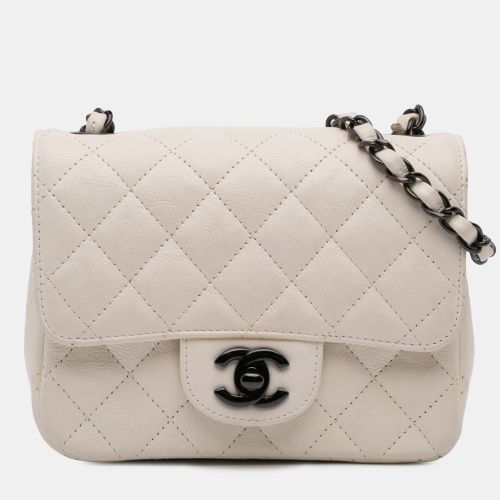 Ivory Leather Mini Square Classic Single Flap Bag - Chanel - Modalova
