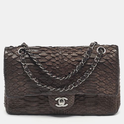 Dark Python Medium Classic Double Flap Bag - Chanel - Modalova