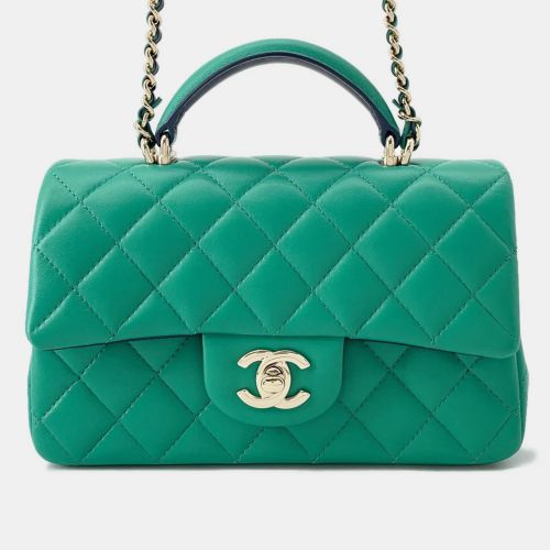 CC Flap Mini 20 Navy Lambskin Flap Top Handle Bag - Chanel - Modalova