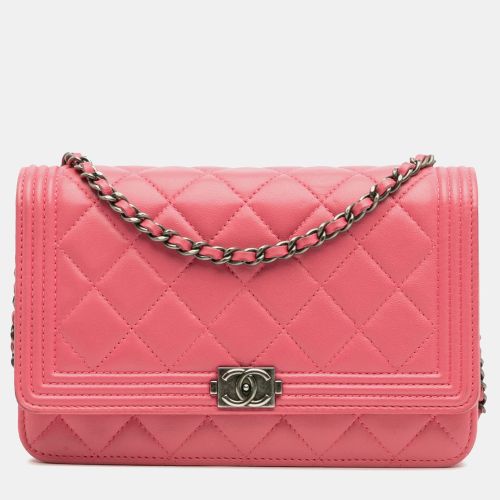 Lambskin Boy Wallet On Chain - Chanel - Modalova