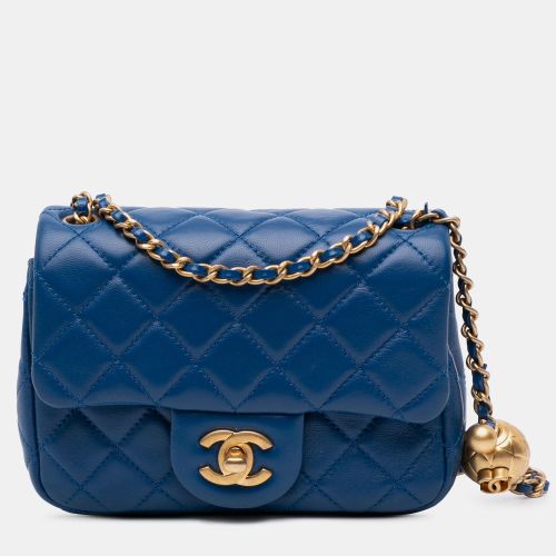 Mini Square Classic Lambskin Pearl Crush Single Flap - Chanel - Modalova