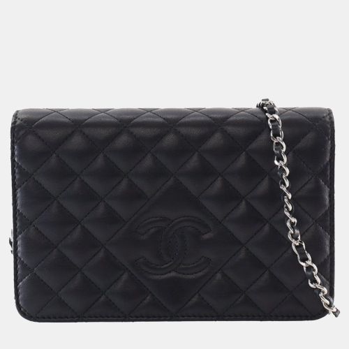 CC Quilted Lambskin Diamond Wallet On Chain - Chanel - Modalova