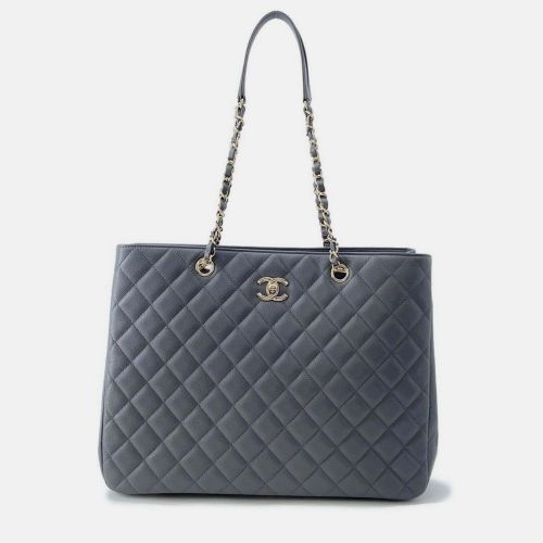 Matelasse Chaintote Gray Caviar Leather Bag - Chanel - Modalova